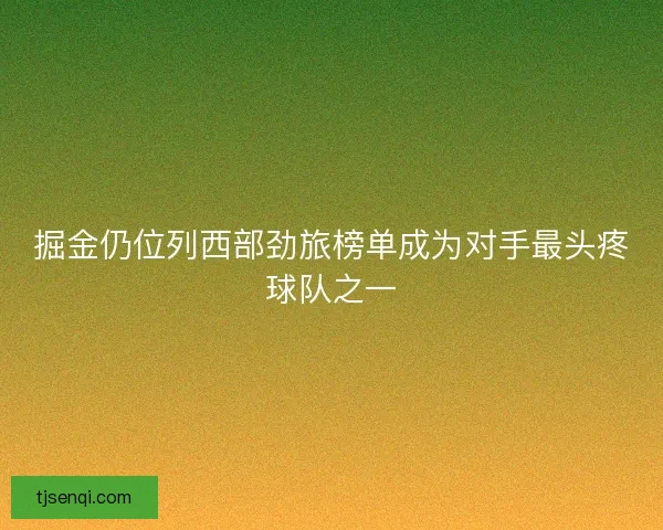 掘金仍位列西部劲旅榜单成为对手最头疼球队之一