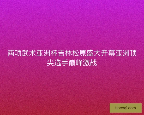 两项武术亚洲杯吉林松原盛大开幕亚洲顶尖选手巅峰激战