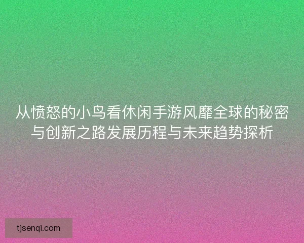 从愤怒的小鸟看休闲手游风靡全球的秘密与创新之路发展历程与未来趋势探析 从愤怒的小鸟看休闲手游风靡全球的秘密与创新之路发展历程与未来趋势探析